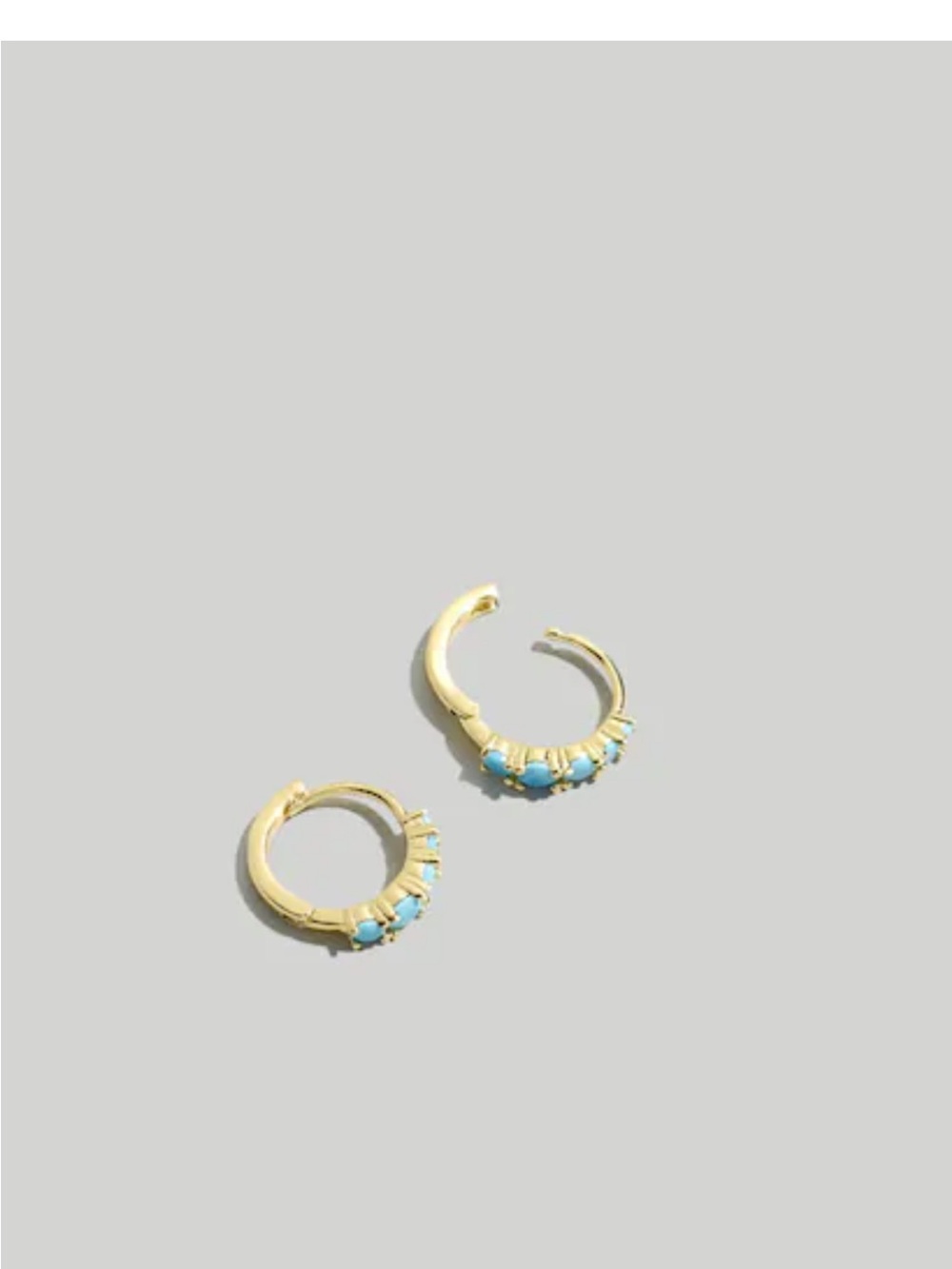Gold Hoop Earrings with coral Accent Stones